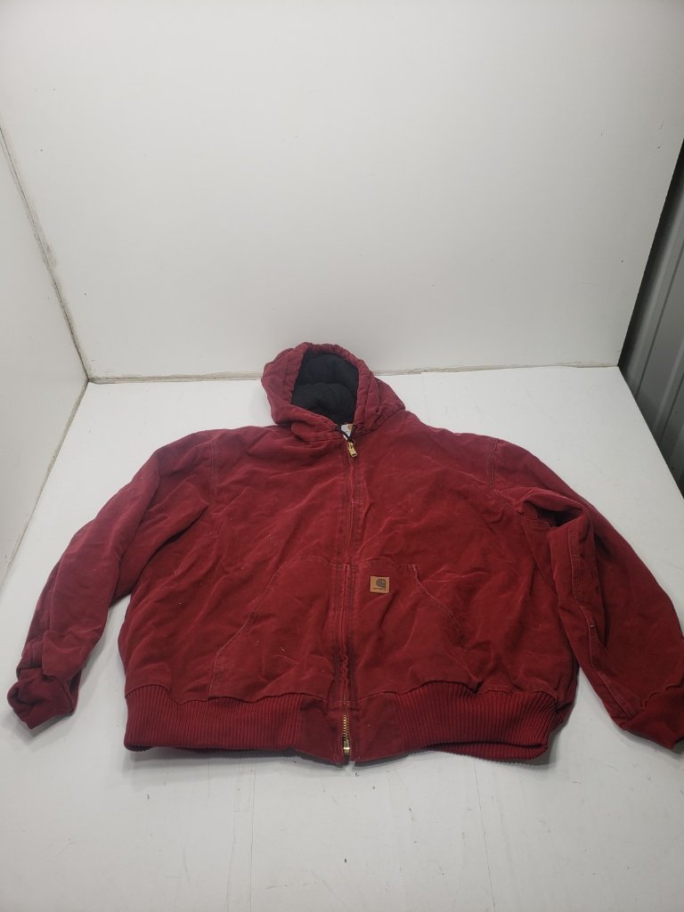 Vintage Carhartt Jacket Mens Medium Tall Red Canvas J130 Cri Crimson 90s Usa